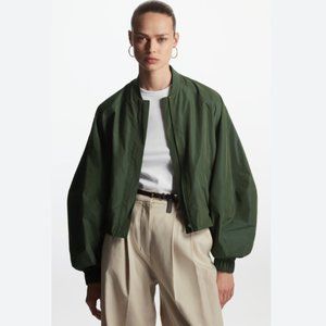 NWT✨ COS Voluminous Cropped Bomber Jacket | Color: Dark Green | Size: 12